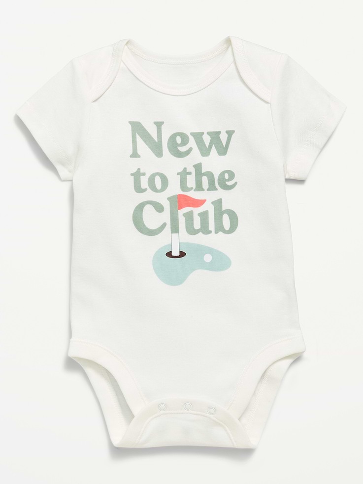 Image 1 of 2, envelope neckline, short sleeves, logo-graphic at front, snaps at inseam, Product #883203