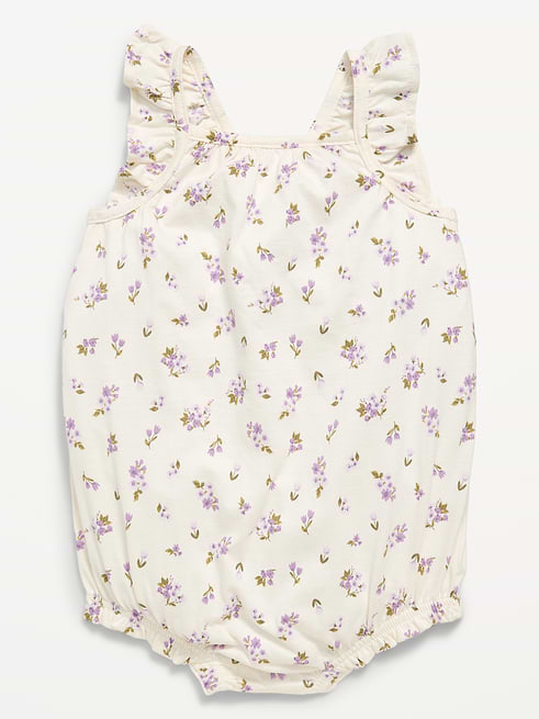 Printed Printed Sleeveless Ruffle-Trim Romper for Baby on clearance at Old Navy — 53% off