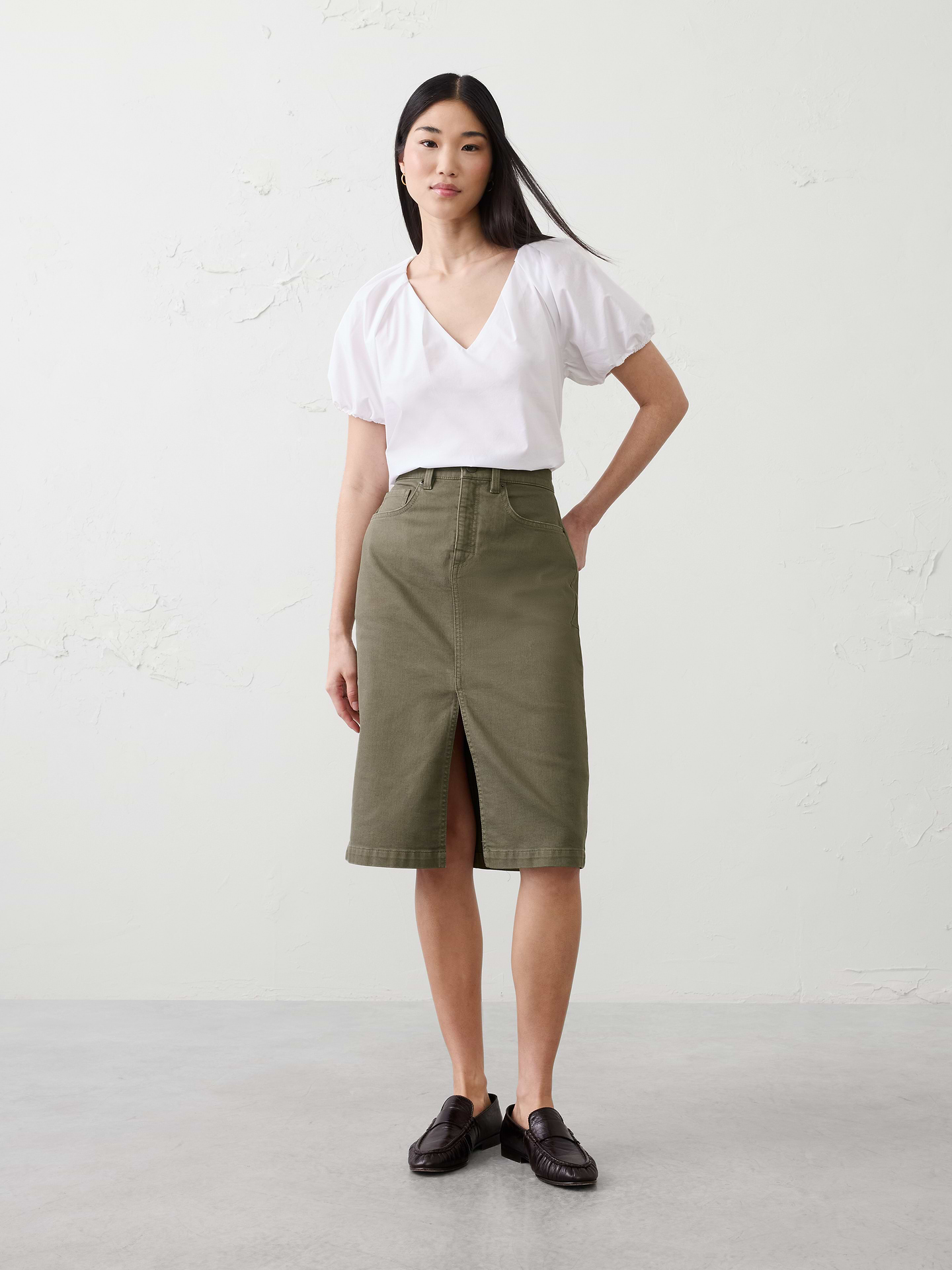 Image number 1 showing, Denim Pencil Skirt