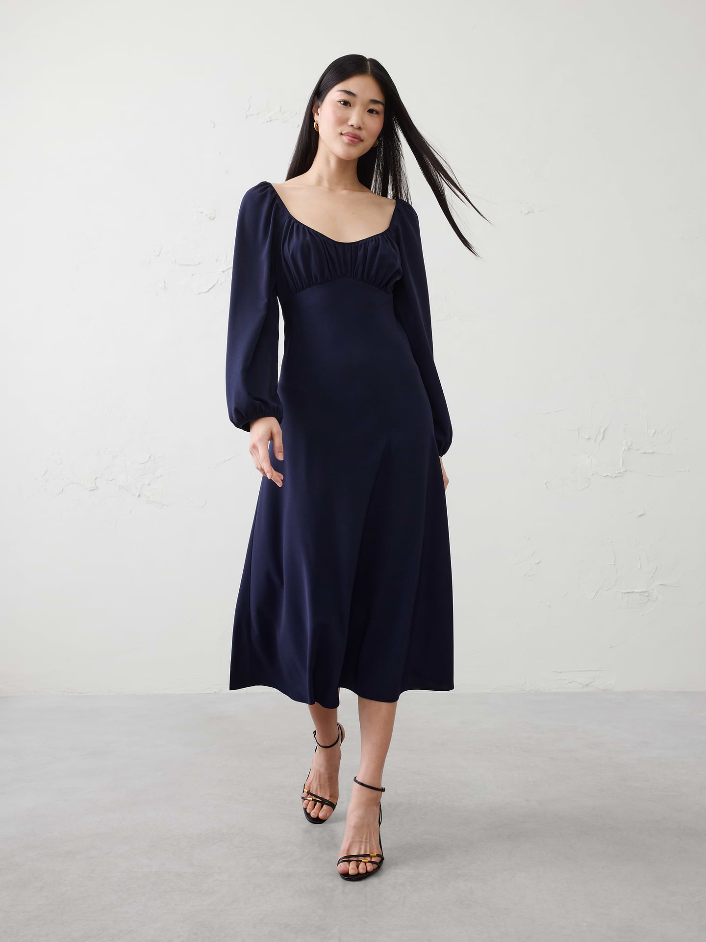 Image number 1 showing, Shirred Bodice Midi Dress