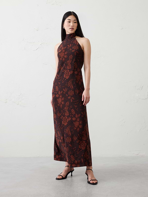 Halter Open-Back Maxi Dress