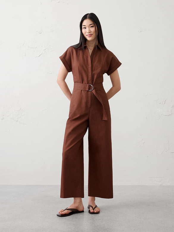 Linen-Blend Jumpsuit