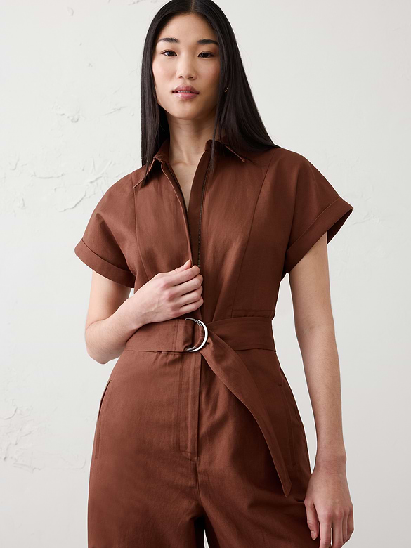 Linen-Blend Jumpsuit