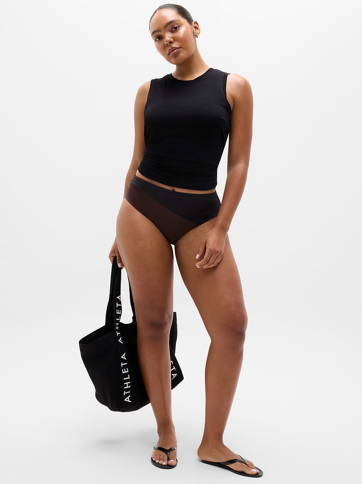 Image number 4 showing, High Waist Cheeky Colorblock Swim Bottom