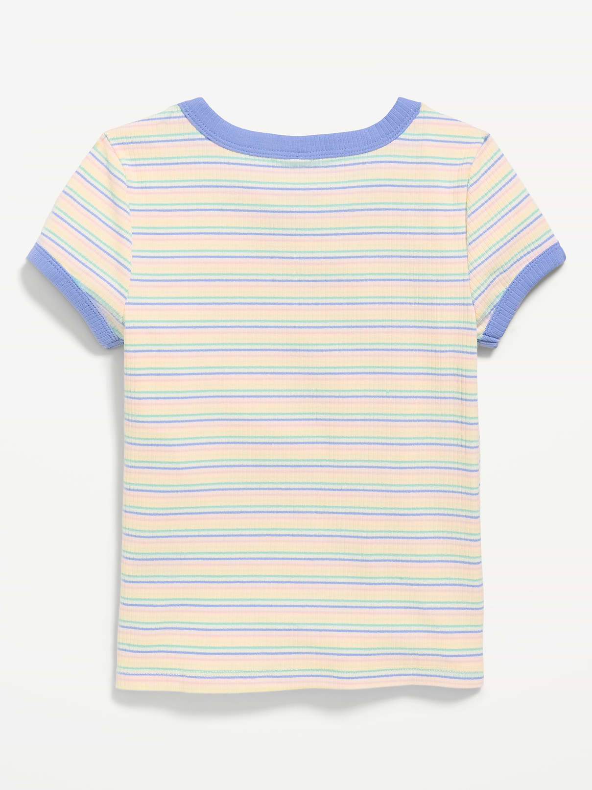Image number 3 showing, Fitted Short-Sleeve Ribbed Ringer T-Shirt for Girls