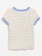 Image number 3 showing, Fitted Short-Sleeve Ribbed Ringer T-Shirt for Girls