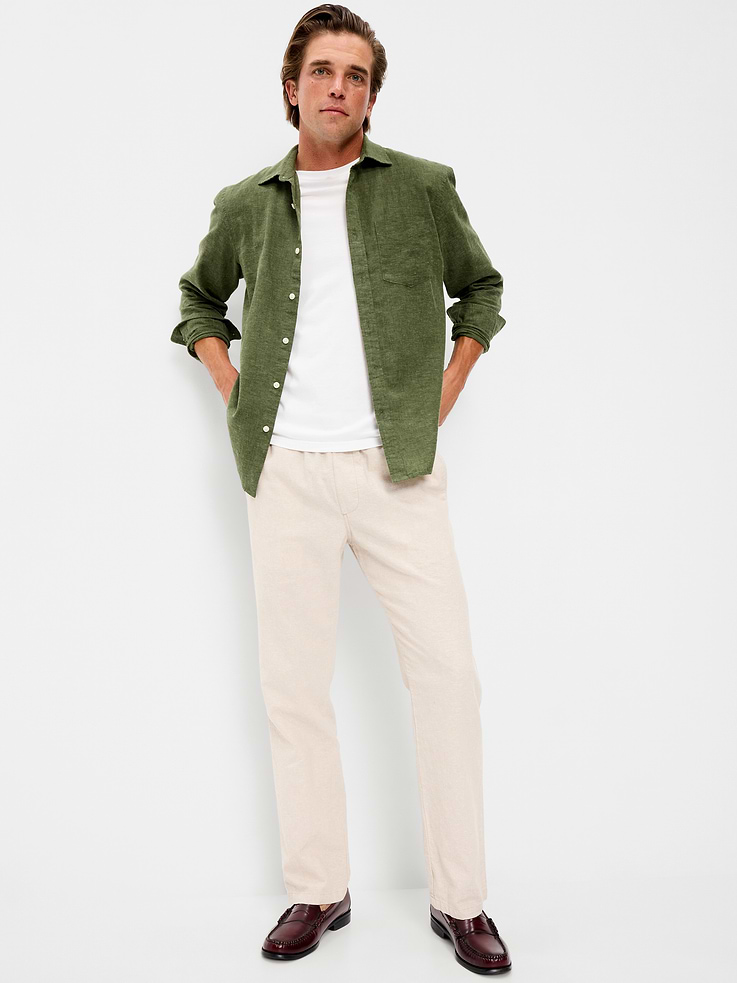 Image number 3 showing, Classic Fit Linen-Blend Shirt