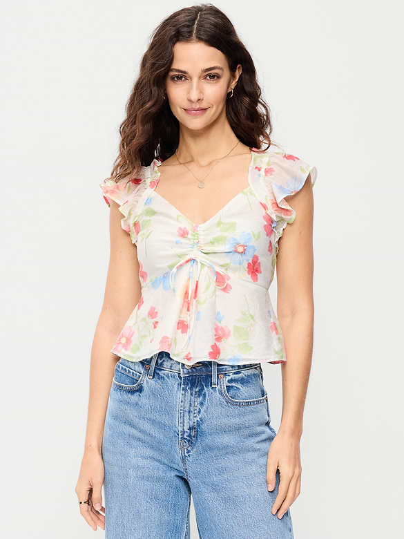 Flutter-Sleeve Fit & Flare Top