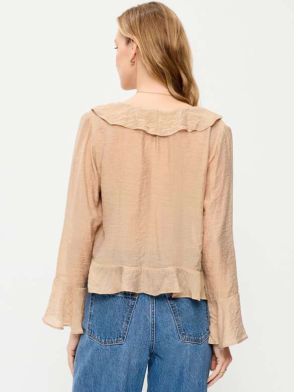 Bell-Sleeve Ruffle Top