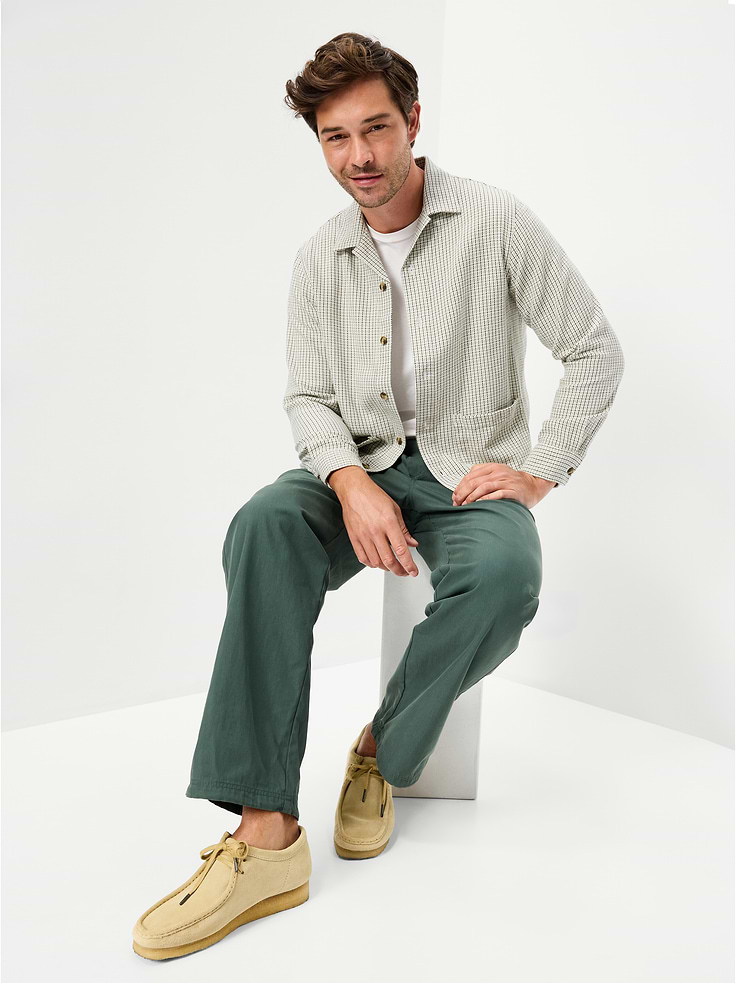 Image 3 of 5, Long-Sleeve Textured Camp Shirt