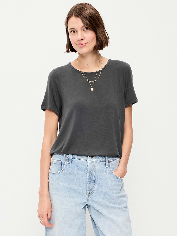 Image number 1 showing, Luxe Crew-Neck T-Shirt