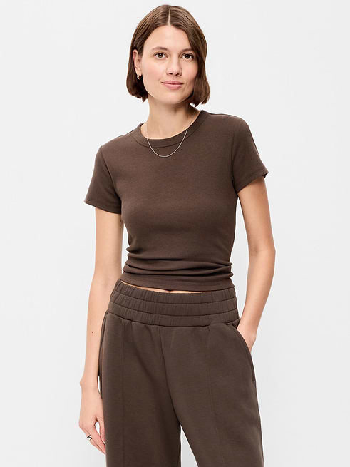 Snug Snug Crop Ribbed T-Shirt on clearance at Old Navy — 40% off