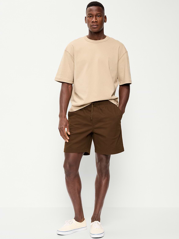 Short de jogging en sergé, entrejambe de 18 cm