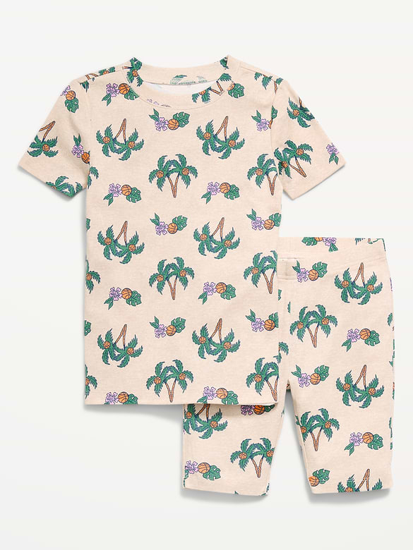 Gender-Neutral Snug-Fit Graphic Pajama Set for Kids