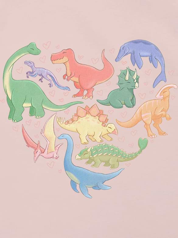 Toddler Dino Hearts Graphic T-Shirt