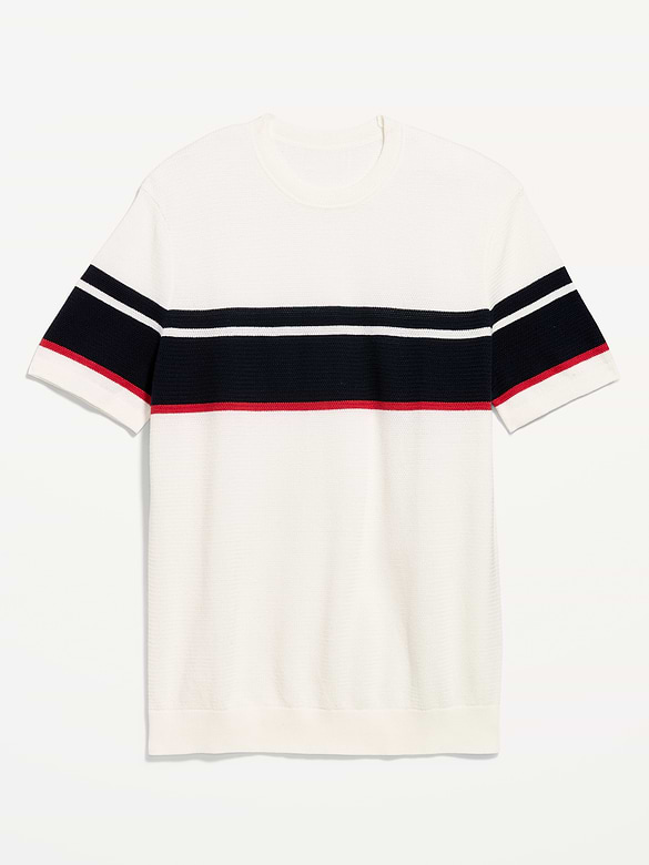 T-shirt décontracté en tricot à couleurs contrastées