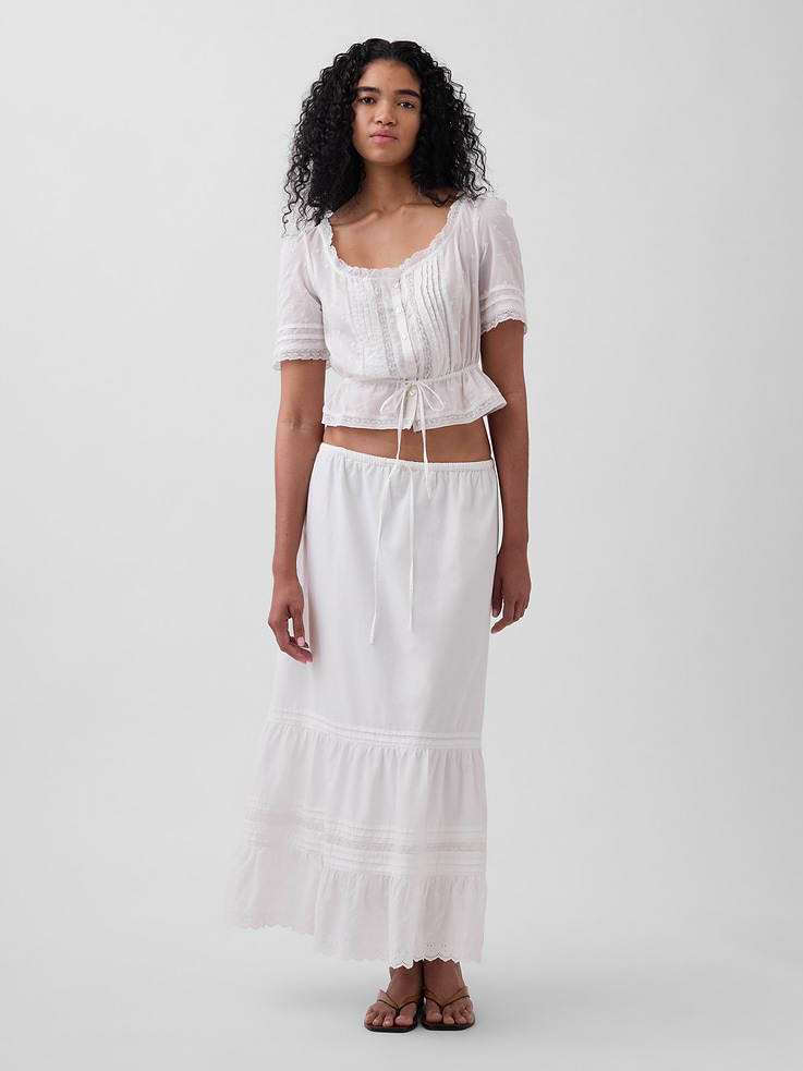Image number 1 showing, Tiered Easy Maxi Skirt