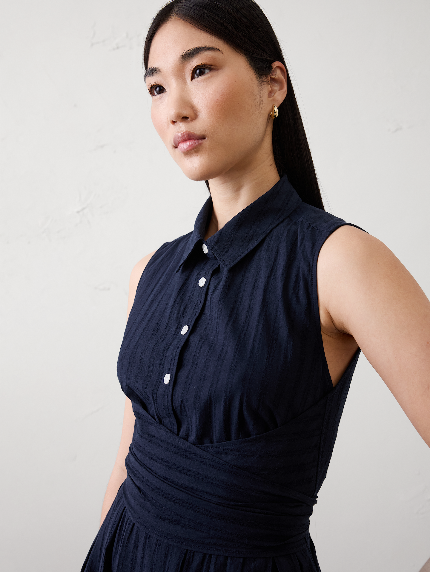Image number 3 showing, Dobby Wrapped Midi Shirtdress
