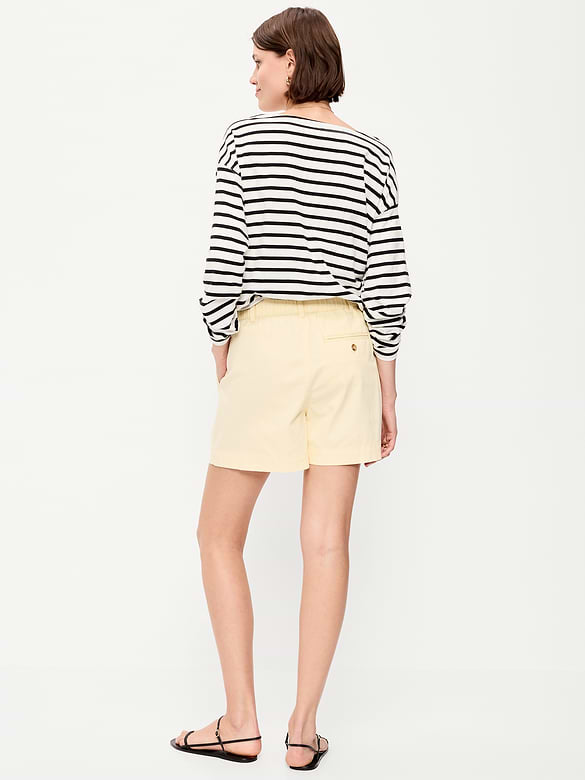 Short chino authentique à taille haute, entrejambe de 6 cm