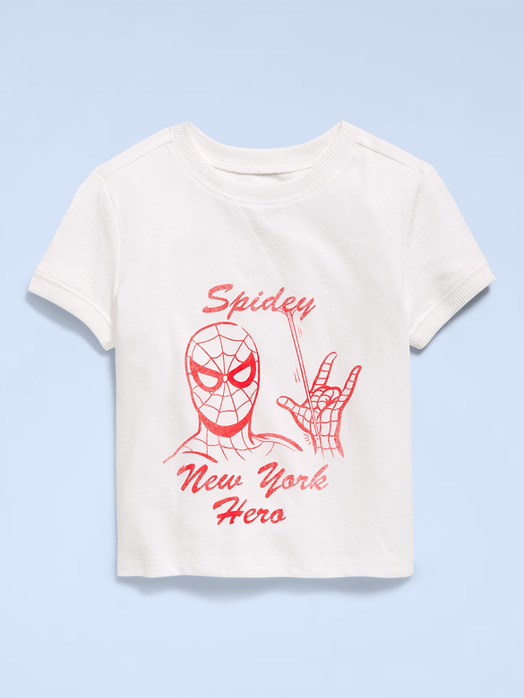 T-shirt à bords contrastants à imprimé Spider-Man Old Navy x Marvel pour tout-petit