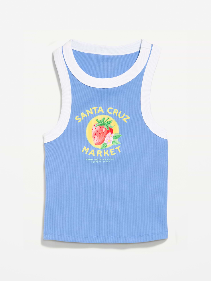 L'image numéro 5 présente Camisole courte moulante à imprimé