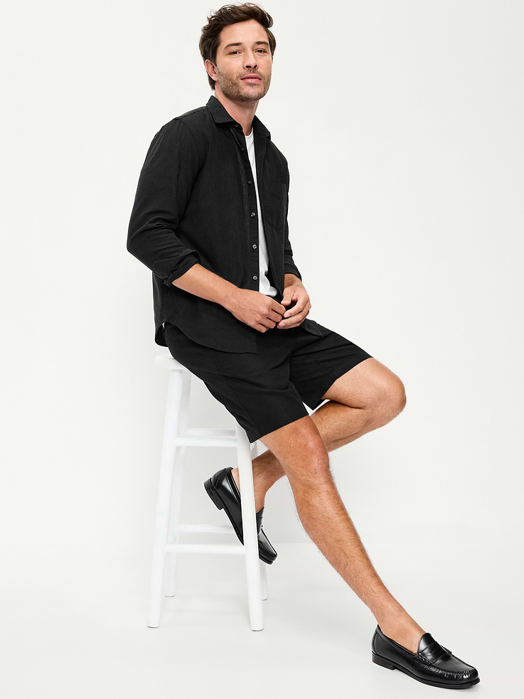 Image 3 of 4, Classic Fit Linen-Blend Shirt