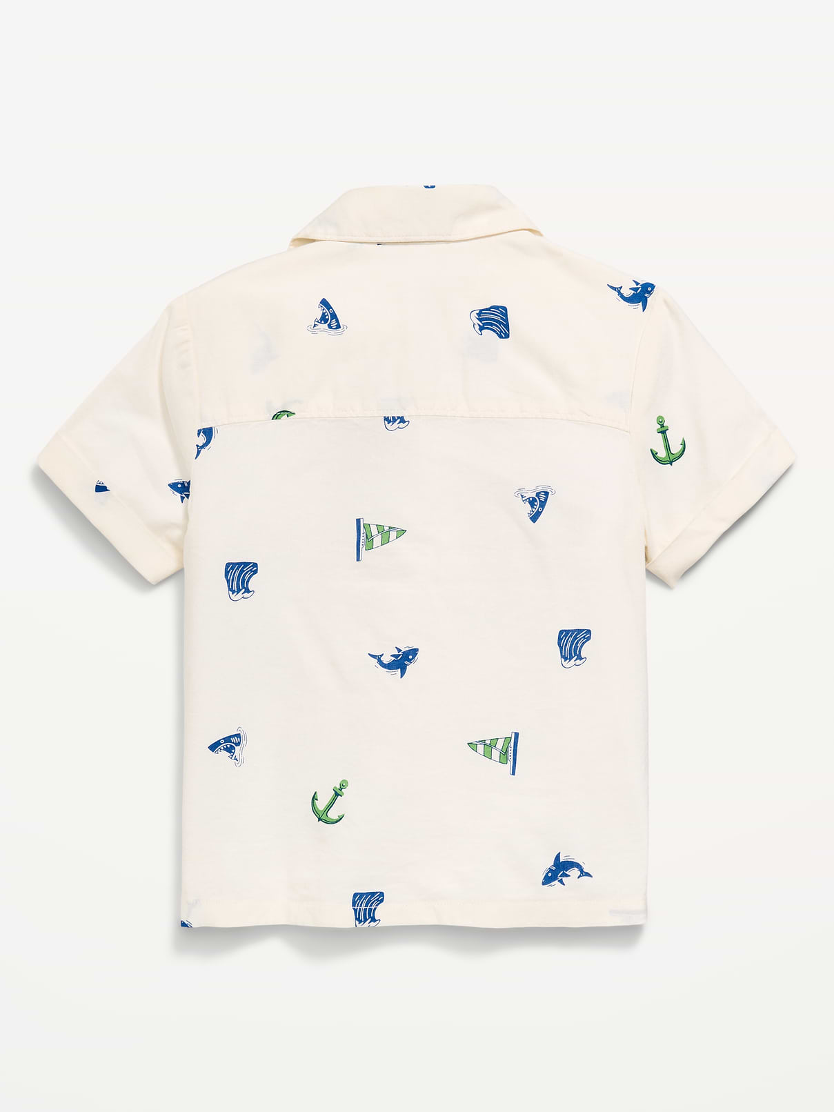 Image number 2 showing, Printed Short-Sleeve Crinkled Pocket Shirt for Toddler Boys