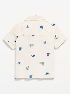 Image number 2 showing, Printed Short-Sleeve Crinkled Pocket Shirt for Toddler Boys