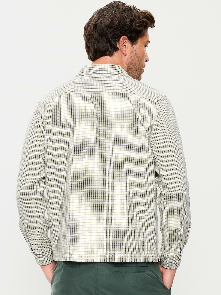 Image 2 of 5, Long-Sleeve Textured Camp Shirt