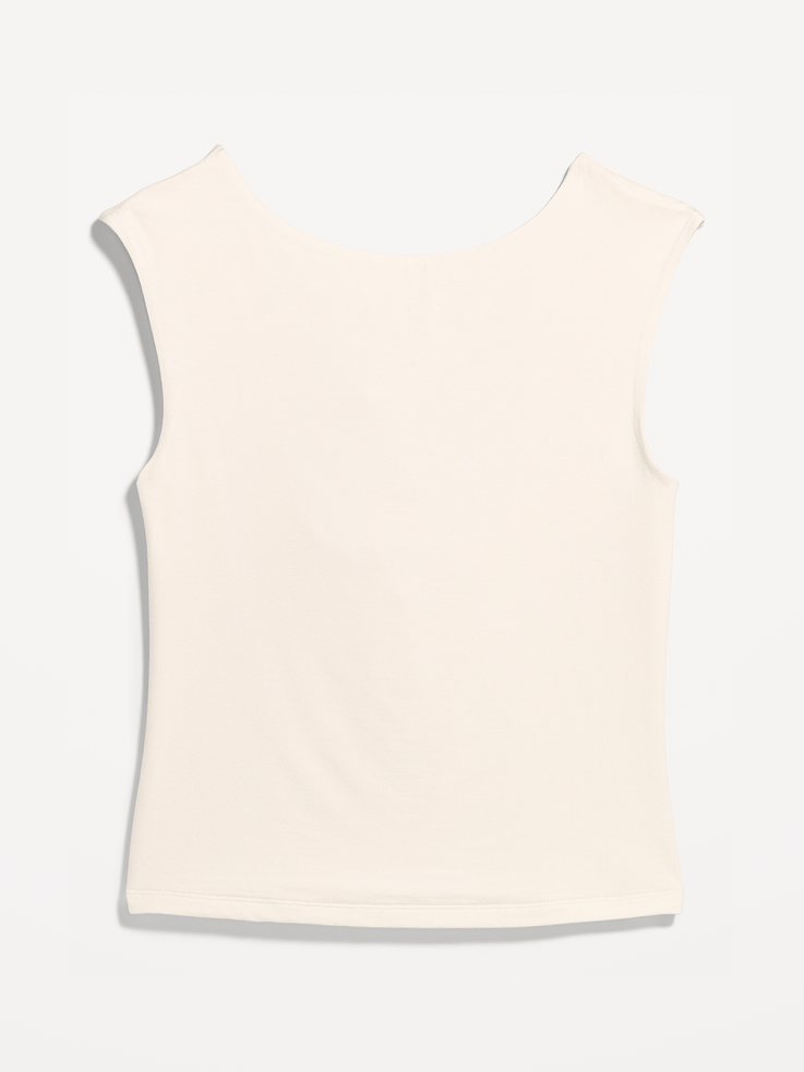 Image number 4 showing, Cap-Sleeve Tie-Back Top