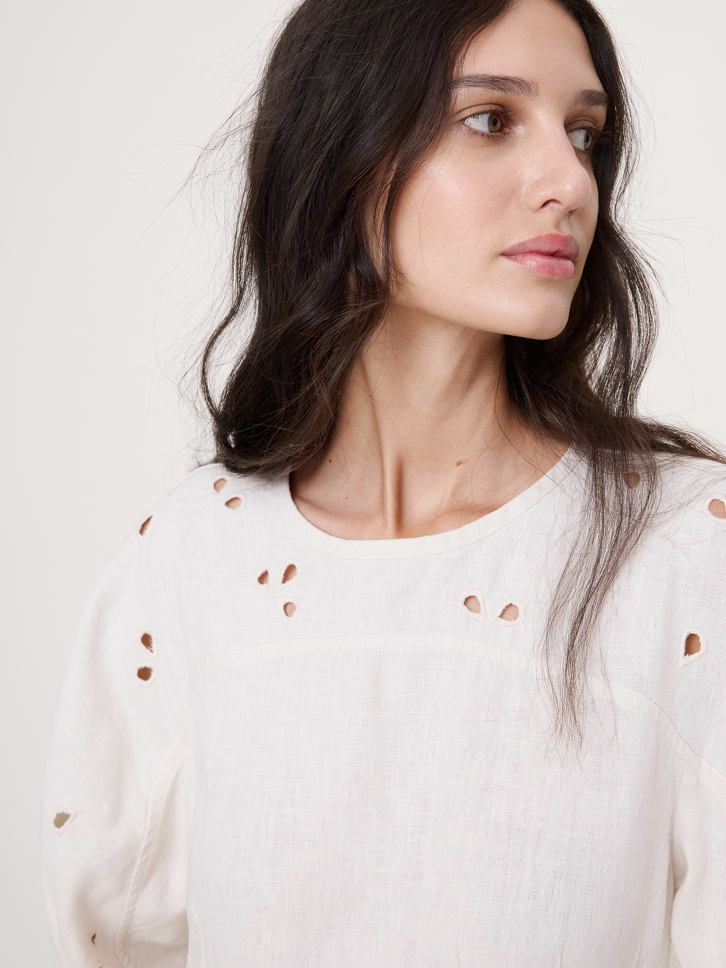 Image number 4 showing, Eyelet Linen Mini Dress