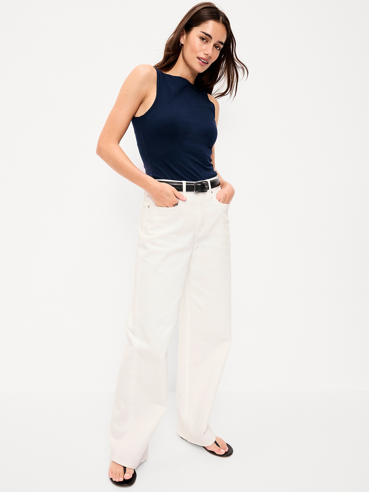 Hug Double-Layer Boat-Neck Top | Old Navy