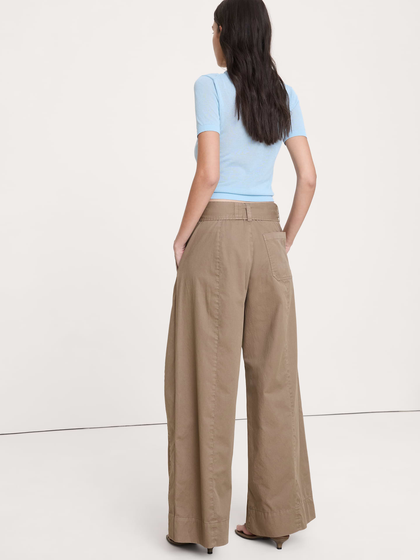 Image number 6 showing, High-Rise Wide-Leg Wrap-Front Chino