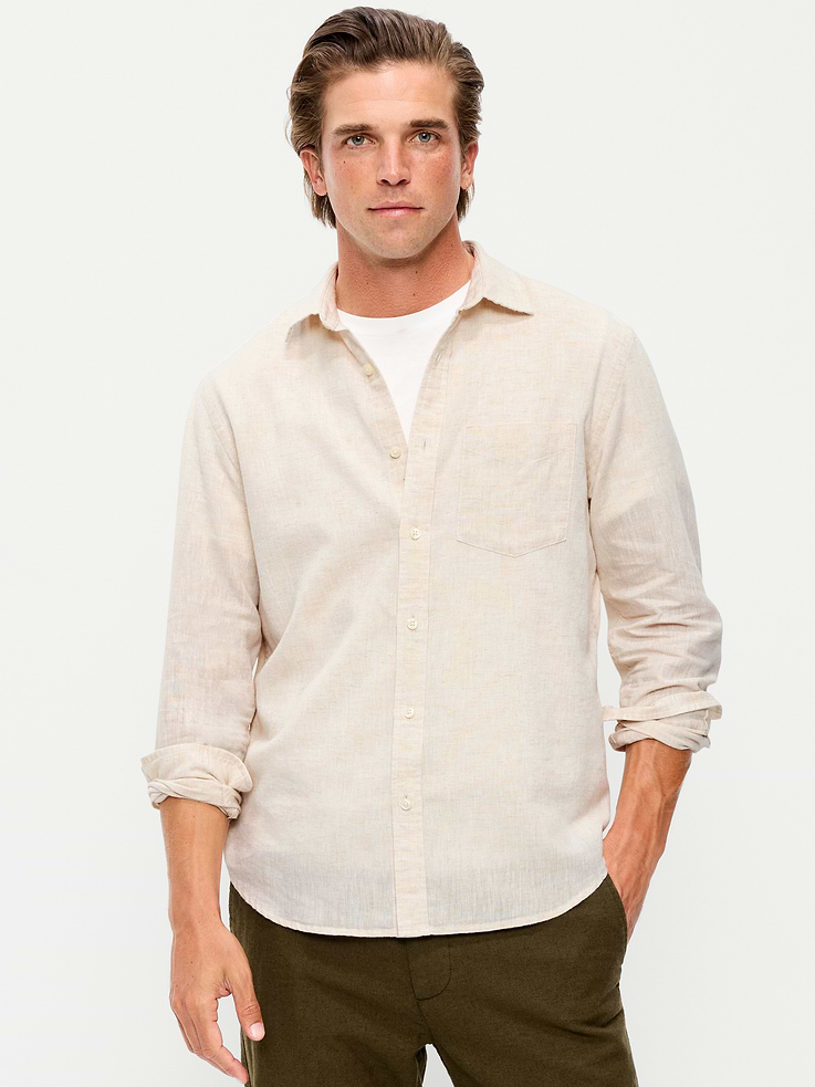 L'image numéro 1 présente Chemise coupe classique en mélange de lin