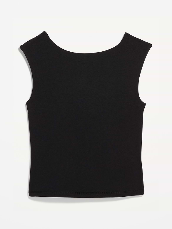 Cap-Sleeve Tie-Back Top