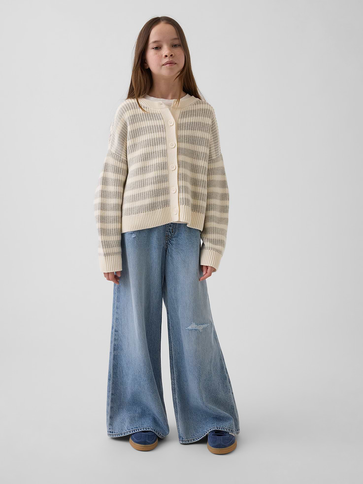 Image number 4 showing, Kids 100% Cotton Oversized Cardigan