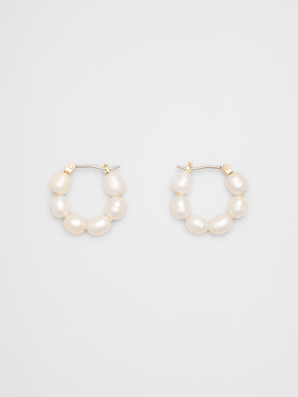 Pearl Hoop Earrings