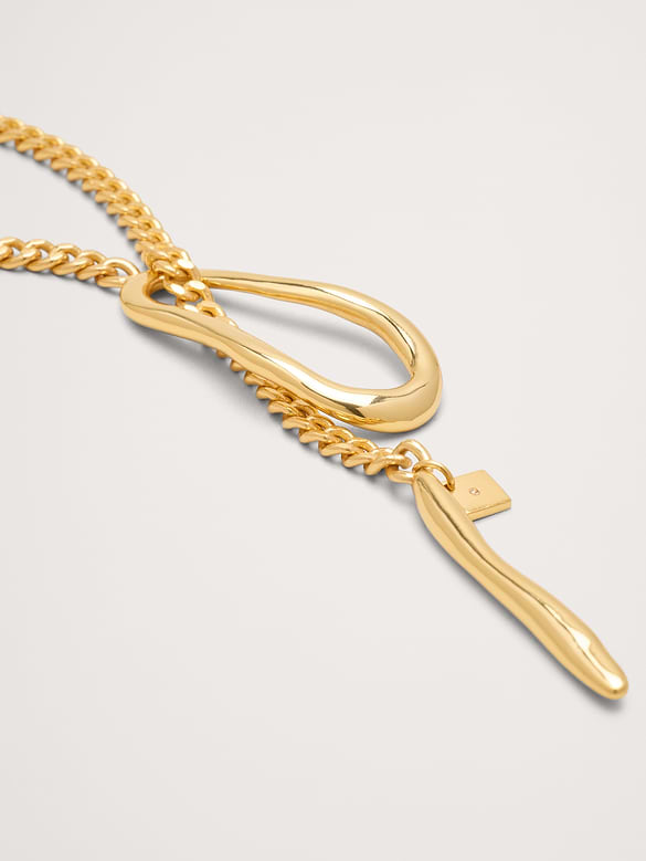 Collier à pendentif ovale abstrait