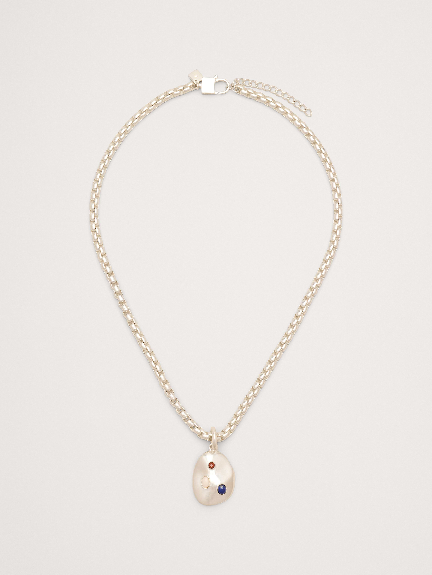 Image number 1 showing, Gem Studed Oval Pendant Necklace