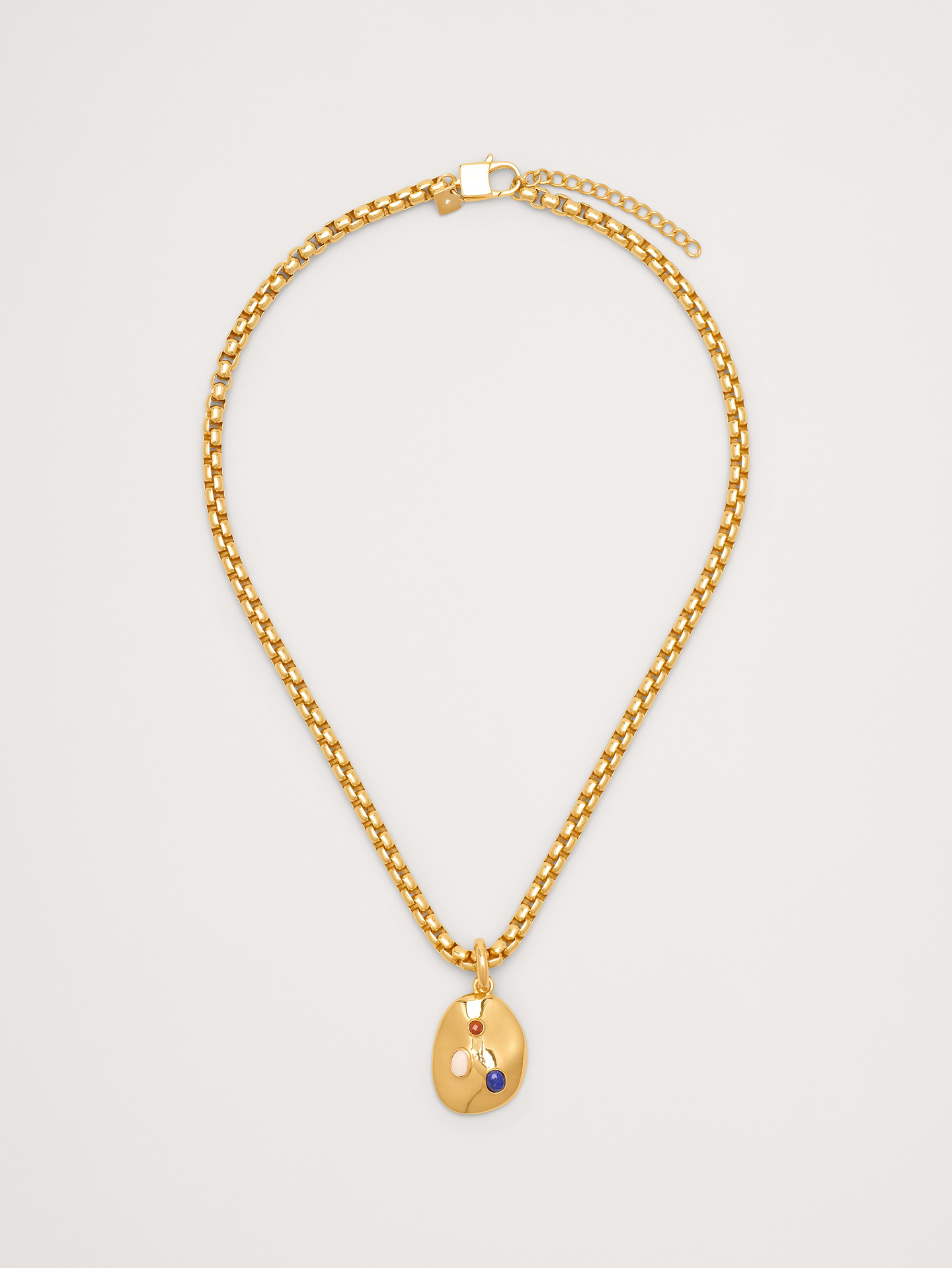 Image number 1 showing, Gem Studed Oval Pendant Necklace