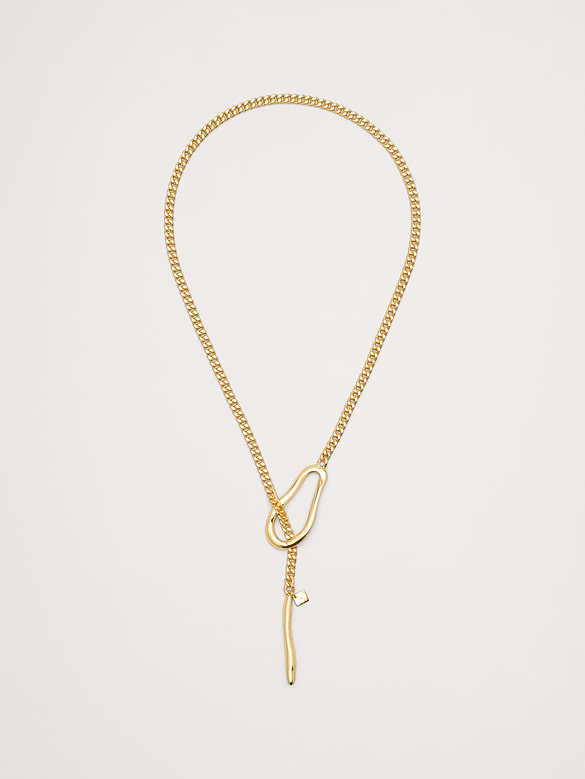 Collier à pendentif ovale abstrait