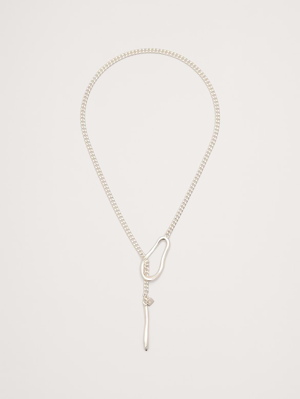 Abstract Oval Drop Necklace