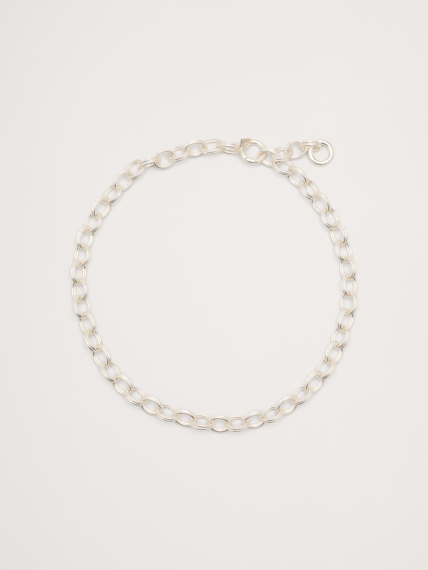 Image 1 of 3, Ideal for layering, we opted for doubled oval links for this chain necklace so it feels fresh—in your choice of 14k-gold or 999-silver plated brass., 14k-gold or 999-silver plated brass., Lobster clasp., Product #894355