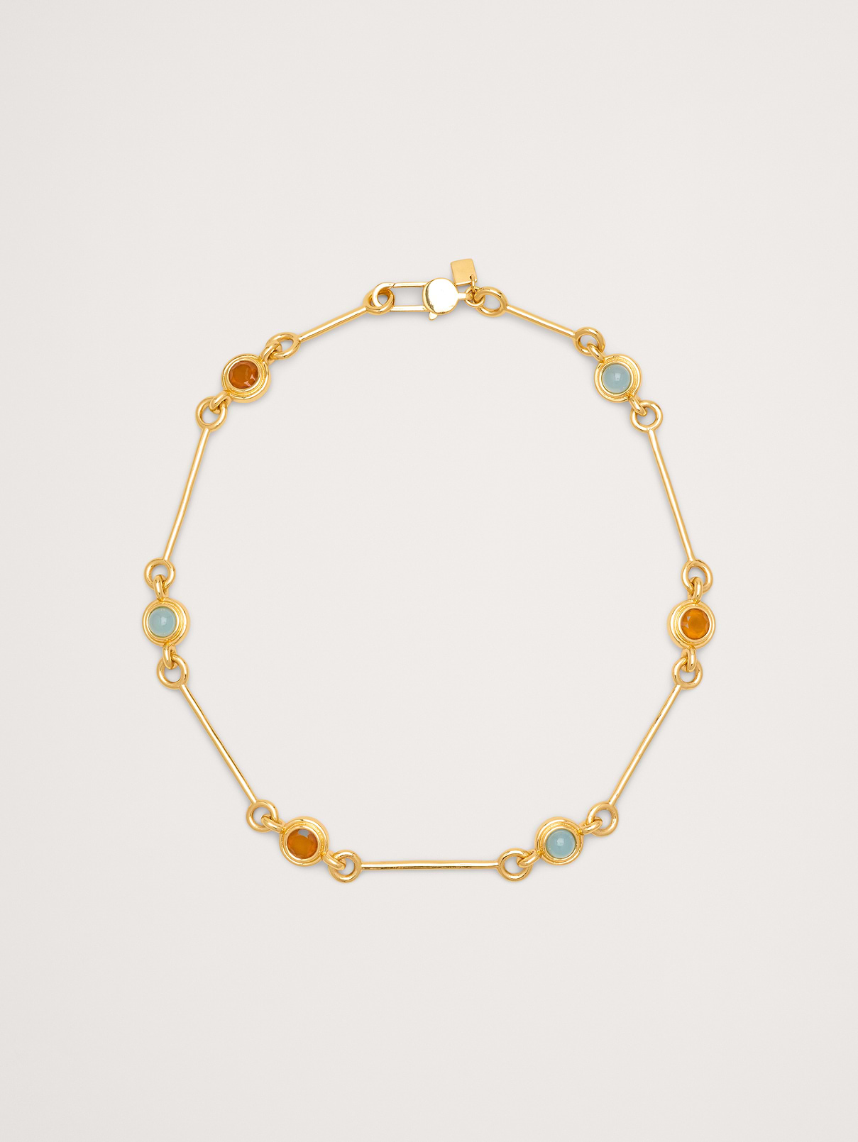 Circle Stone Link Necklace