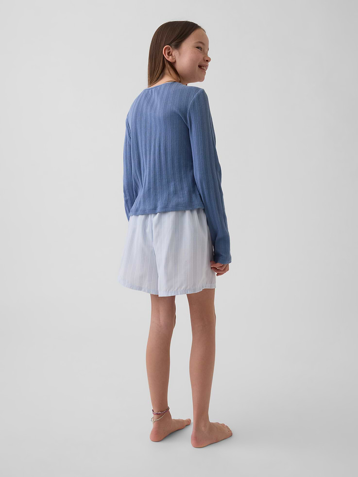 Image number 3 showing, Kids Recycled Poplin PJ Boxer Shorts