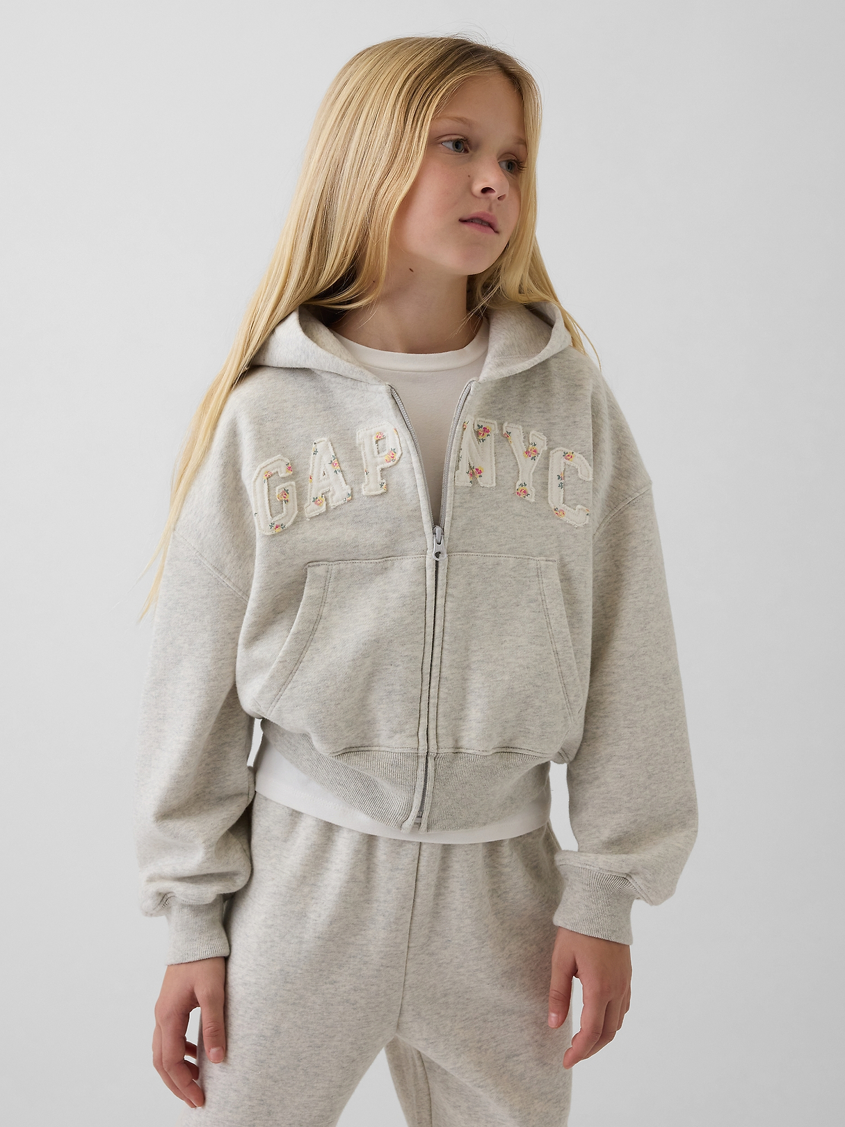 Kids VintageSoft Oversized Logo Zip Hoodie | Gap