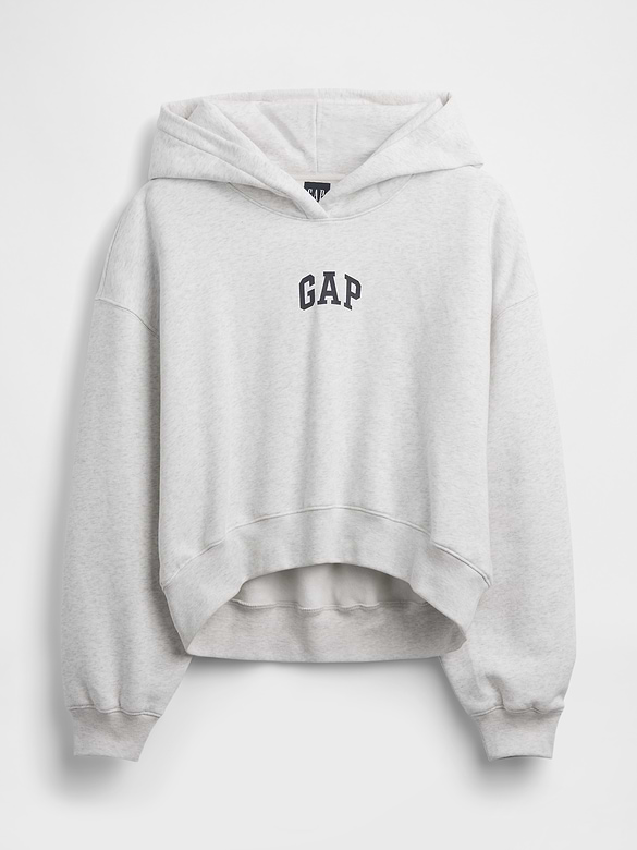 VintageSoft Oversized Crop Logo Hoodie