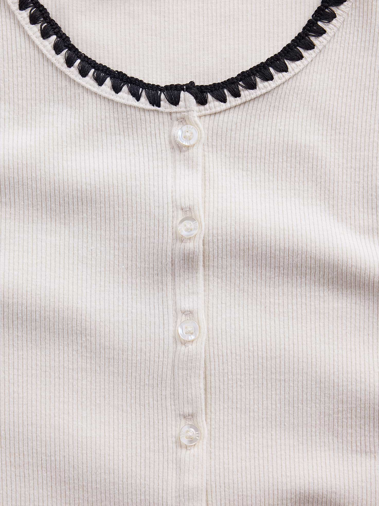Image number 4 showing, Modern Rib Button-Front Crew T-Shirt