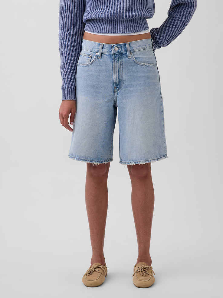 Image number 2 showing, 11" Mid Rise Longline Denim Shorts