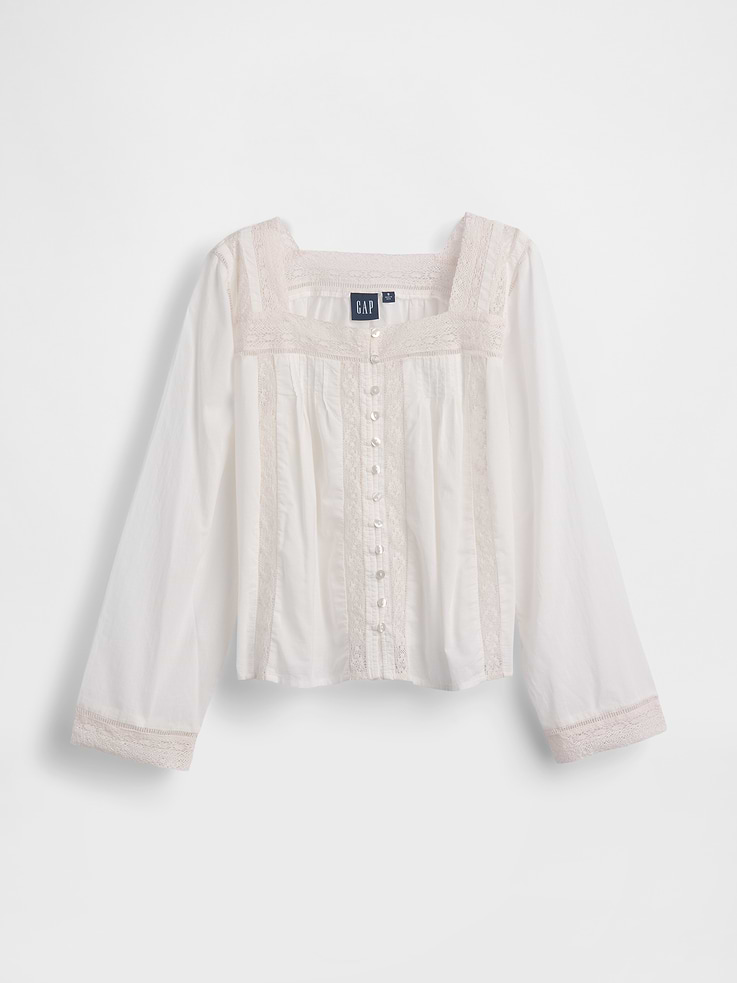 Image number 6 showing, Lace-Trim Square-Neck Top
